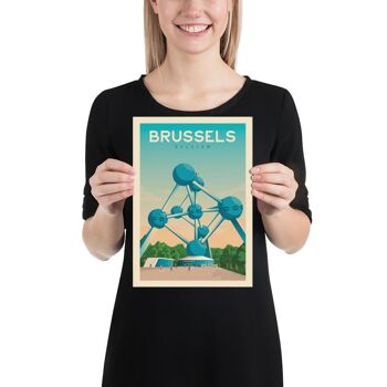 Affiche Voyage Bruxelles Belgique - Atomium - 21x29.7 cm [A4] 3