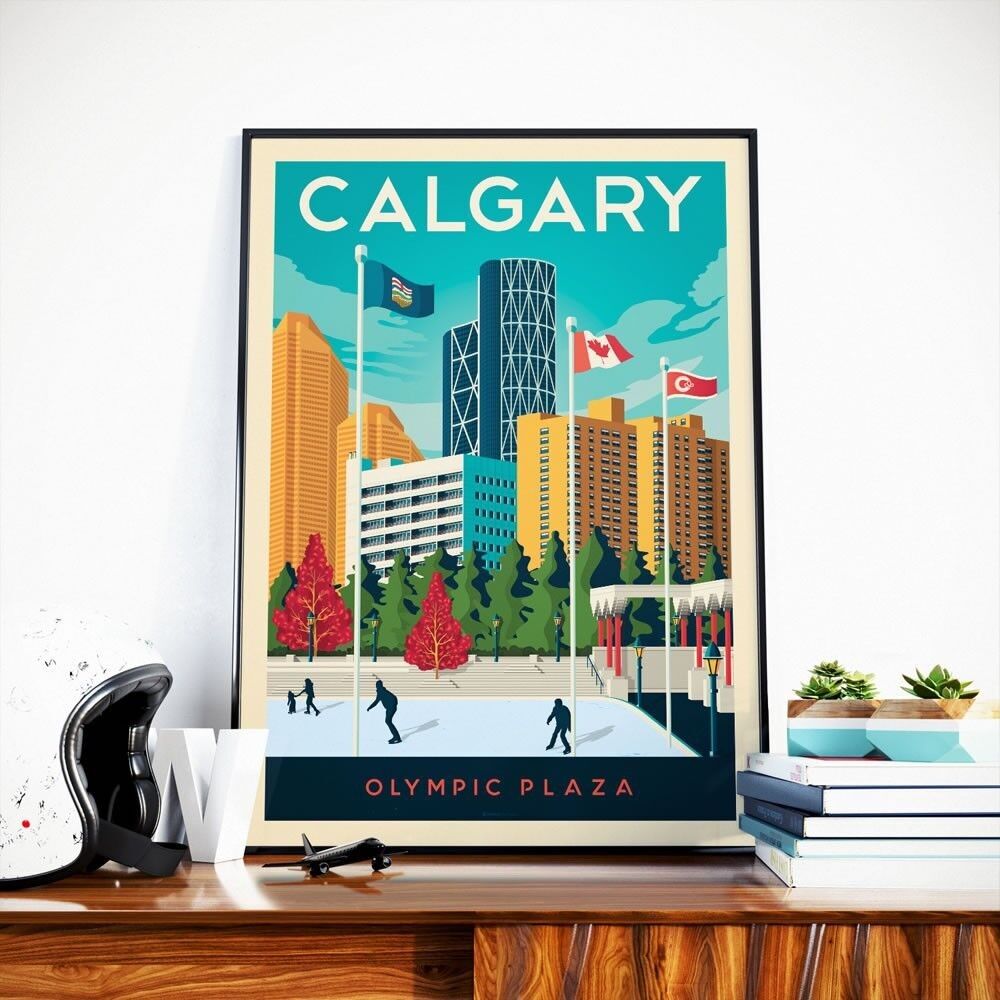 Poster di viaggio Calgary Alberta - Stati Uniti - 21x29,7 cm [A4]
