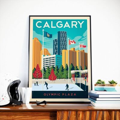 Póster de viaje de Calgary Alberta - Estados Unidos - 21x29,7 cm [A4]