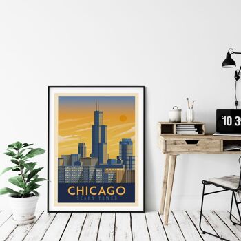 Affiche Voyage Chicago Illinois - Etats-Unis - 21x29.7 cm [A4] 4