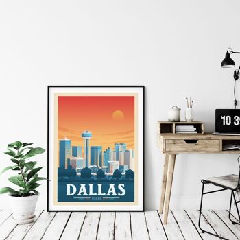 Affiche Voyage Dallas Texas - Etats-Unis - 21x29.7 cm [A4] 4