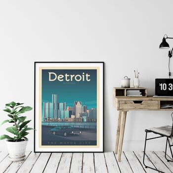 Affiche Voyage Detroit Michigan - Etats-Unis - 21x29.7 cm [A4] 4