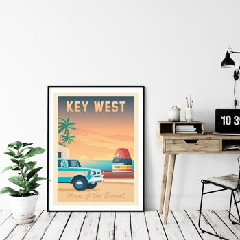 Affiche Voyage Key West Floride - Southernmost Point - Etats-Unis - 21x29.7 cm [A4] 4
