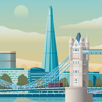 Affiche Voyage Londres Royaume-Uni - Tower Bridge - 21x29.7 cm [A4] 2