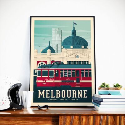 Poster di viaggio Melbourne Australia - 21x29,7 cm [A4]