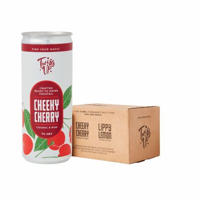 Cereza Cheeky (12 x 250ml) | Cóctel enlatado premezclado y listo para beber | 7% ABV | Perfecto para fiestas.
