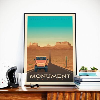 Póster de viaje del Parque Nacional Monument Valley - Estados Unidos - 21x29,7 cm [A4]
