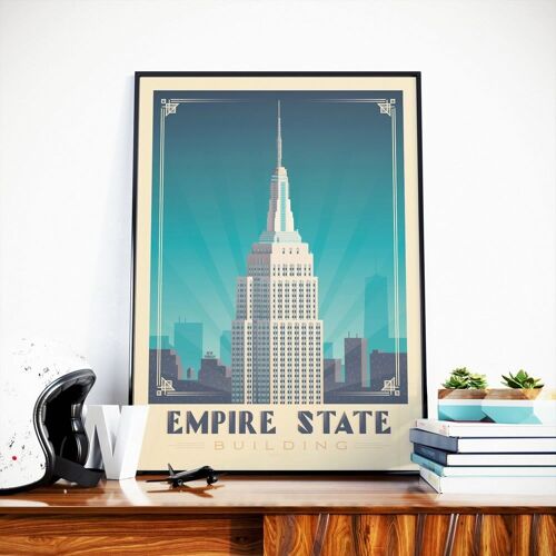 Affiche Voyage New York Empire State Building - Etats-Unis - 21x29.7 cm [A4]