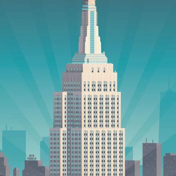 Affiche Voyage New York Empire State Building - Etats-Unis - 21x29.7 cm [A4] 2