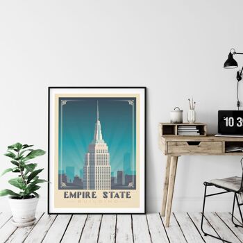 Affiche Voyage New York Empire State Building - Etats-Unis - 21x29.7 cm [A4] 3