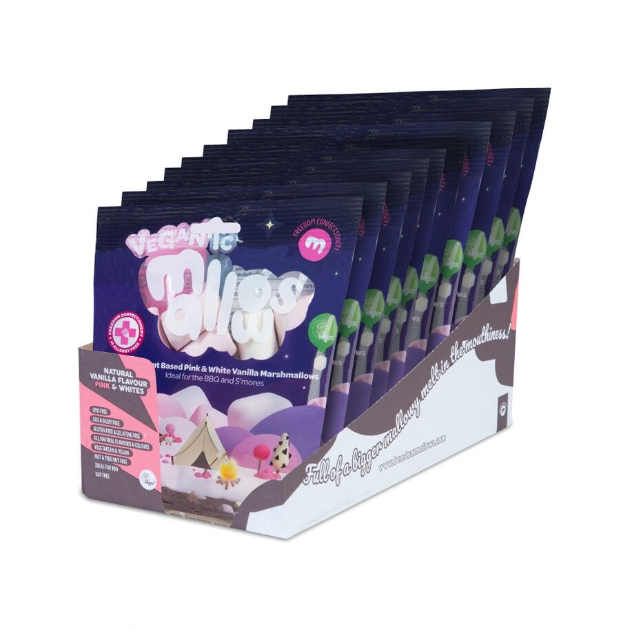 Vegantic Pink & White Vanilla BBQ Mallows Karton 10