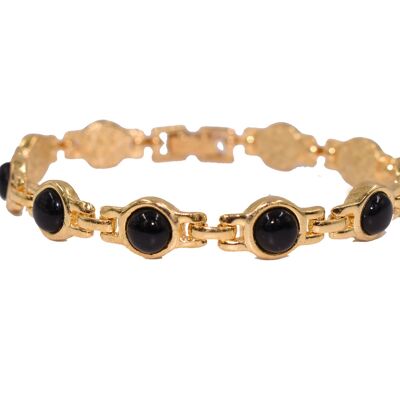 Bracelet gold-plated with onyx