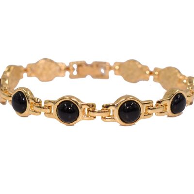 Bracelet gold-plated with onyx