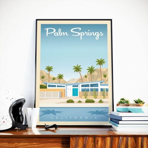 Affiche Voyage Palm Springs Californie - Etats-Unis - 21x29.7 cm [A4]