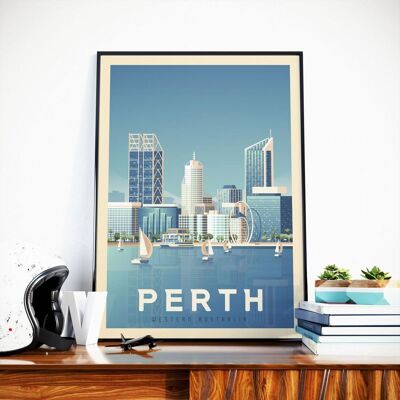 Perth Australien Reiseposter – 21 x 29,7 cm [A4]