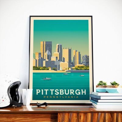 Poster di viaggio Pittsburgh Pennsylvania - Stati Uniti - 21x29,7 cm [A4]