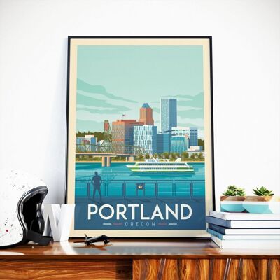 Portland Oregon Travel Poster - United States - 21x29.7 cm [A4]