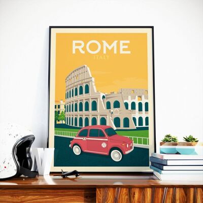 Rome Italy Travel Poster - The Colosseum - 21x29.7 cm [A4]