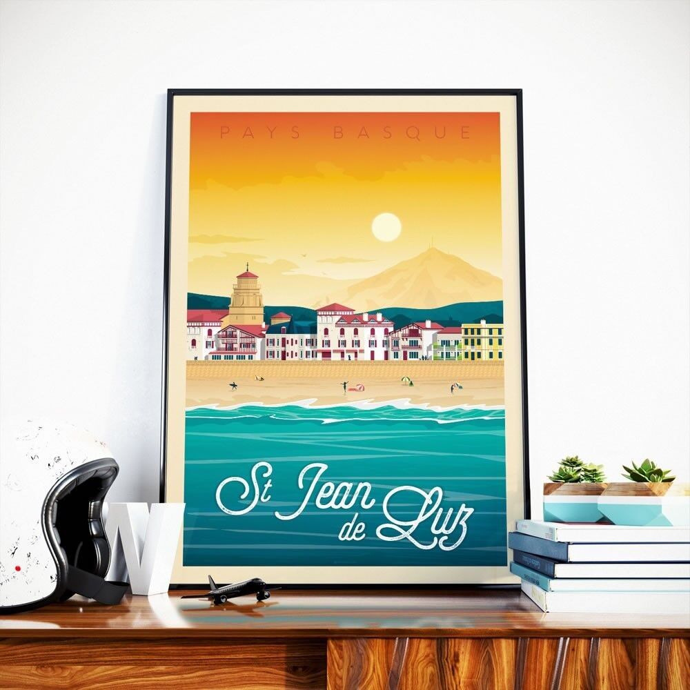 Poster Saint Jean de Luz Basque Country - France - 21x29.7 cm [A4]