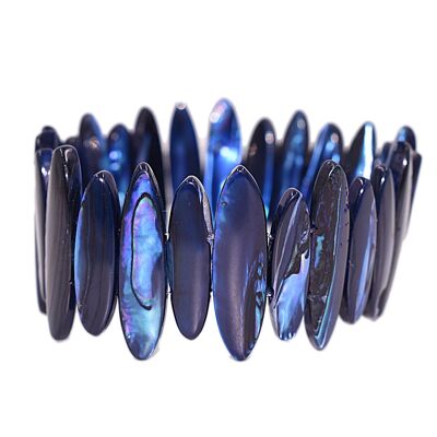 Bracciale in abalone in blu