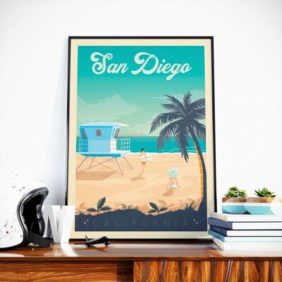 San Diego California Travel Poster - United States - 21x29.7 cm [A4]