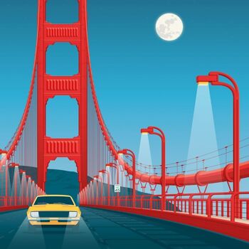 Affiche San Francisco Californie Golden Gate Bridge - Etats-Unis - 21x29.7 cm [A4] 2