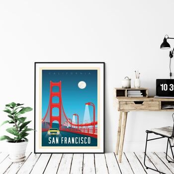 Affiche San Francisco Californie Golden Gate Bridge - Etats-Unis - 21x29.7 cm [A4] 4