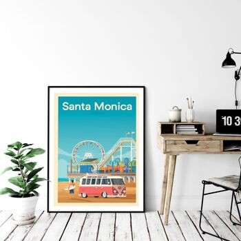 Affiche Voyage Santa Monica Californie - Etats-Unis - 21x29.7 cm [A4] 4
