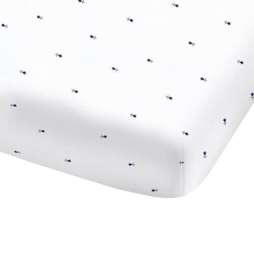 Drap-housse imprimé 100% coton Bretagne BREIZH - 140x200