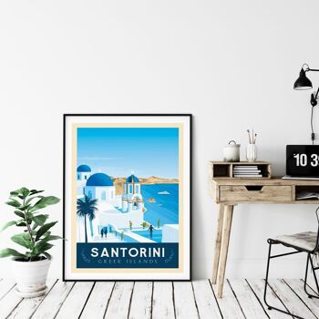 Affiche Voyage Santorin Grèce - 21x29.7 cm [A4] 4