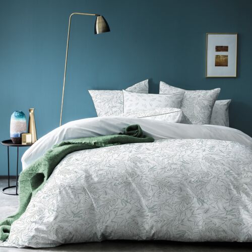 Housse de couette imprimée en percale de coton BIO, FEUILLAGE - 260X240