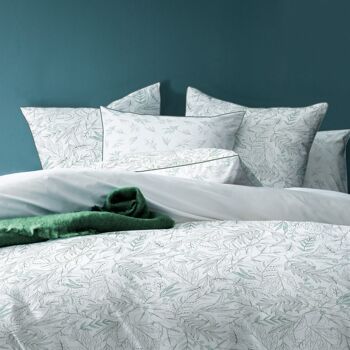 Housse de couette imprimée en percale de coton BIO, FEUILLAGE - 260X240 3