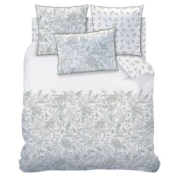 Housse de couette imprimée en percale de coton BIO, FEUILLAGE - 260X240 4