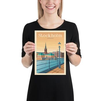 Affiche Voyage Stockholm Suède - 21x29.7 cm [A4] 3