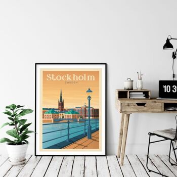 Affiche Voyage Stockholm Suède - 21x29.7 cm [A4] 4