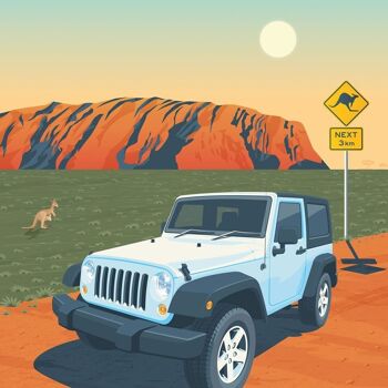 Affiche Voyage Uluru Ayers Rock - Australie - 21x29.7 cm [A4] 2