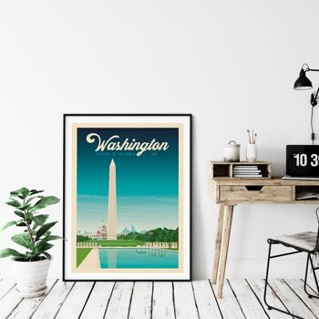 Affiche Voyage Washington DC Capitol - Etats-Unis- 21x29.7 cm [A4] 4