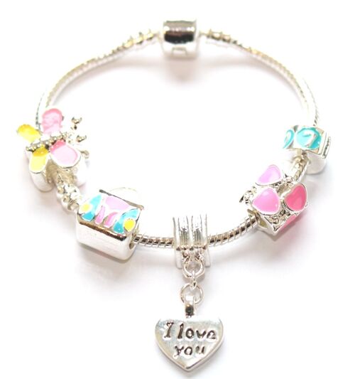 Children's 'Little Treasure' Silver Plated Charm Bead Bracelet 18cm