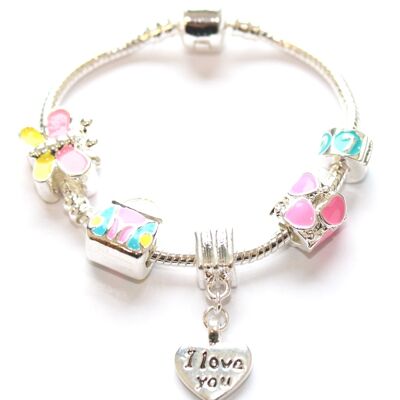 Bracciale per bambini 'Little Treasure' placcato argento con perline 18 cm