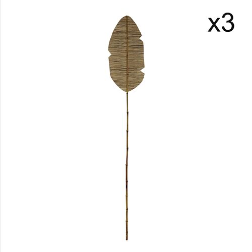 Set de 3 décorations
 en jacinthe d'eau et
 bambou ht 198cm -koh mak