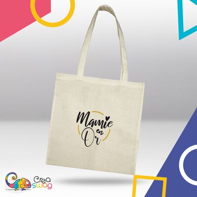 Tote bag mamie en or