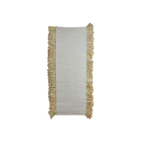 Tapis en coton et jute
  naturelle tresse a
 la main 60x180cm aziza