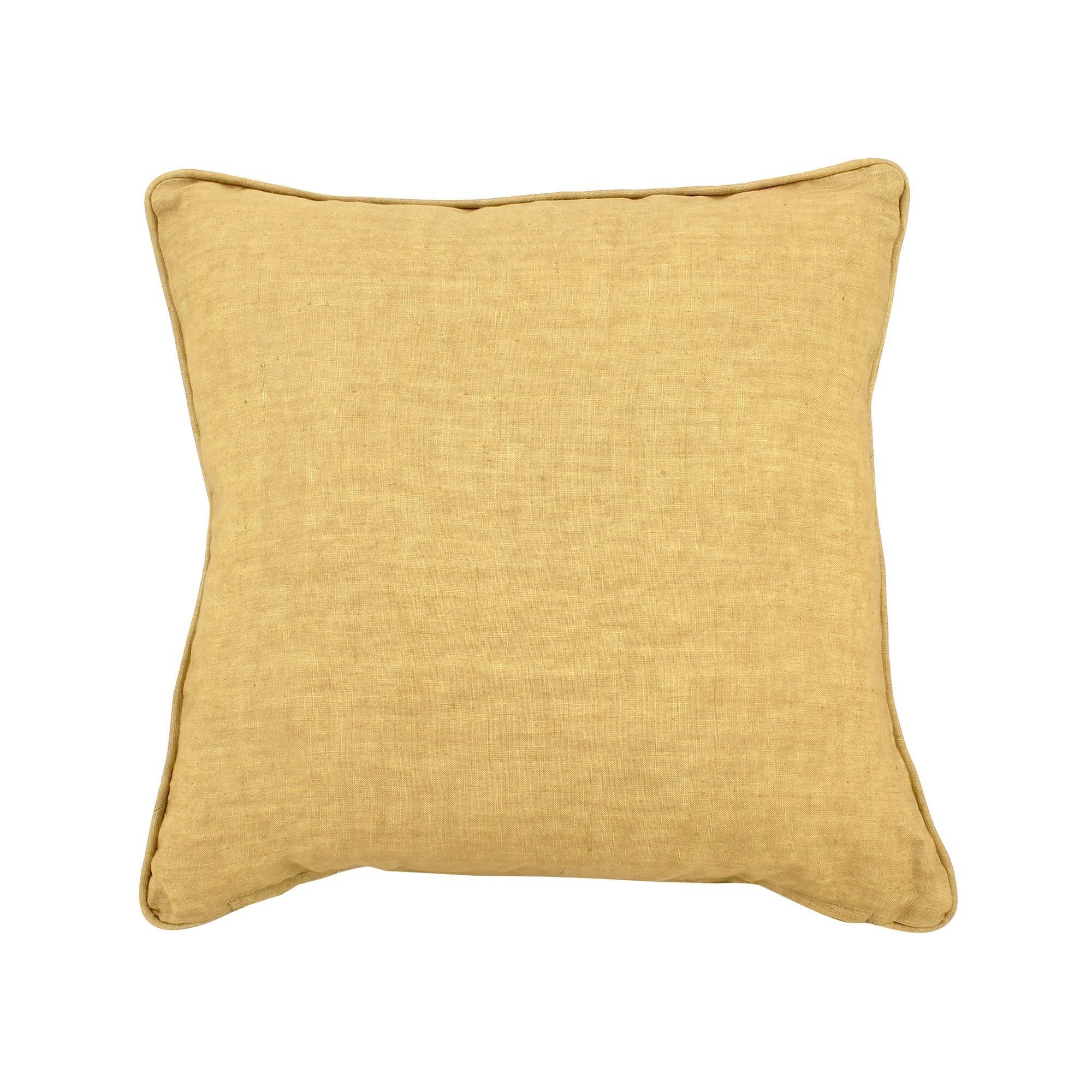 CUSCINO IN LINO QUADRATO
 COLORE GIALLO SENAPE
 40X40 CM NYL