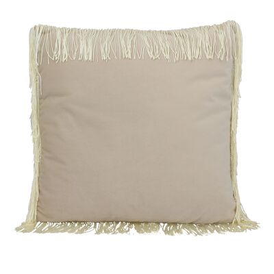 VELVET CUSHION WITH
 ECRU FRINGES
 40X40CM JERRY