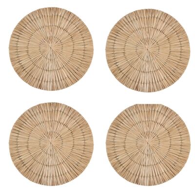 SET DI 4 TOVAGLIETTE
RATTAN-COLORE NATURALE
PAROSA Ø38CM