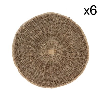 SET OF 6 PLACEMATS
 ROUND 38CM BALI