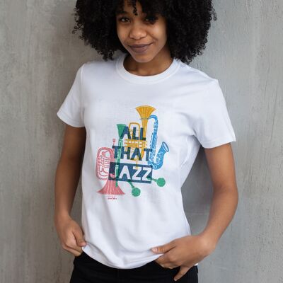 T-shirt Unisex Blanc Jazz Manches courtes