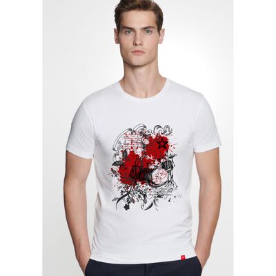 T-shirt Rock Homme Blanc Manches courtes