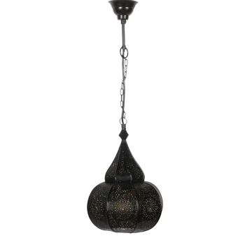 Lampe orientale Taza noire avec chaîne & baldaquin | Suspension de style marocain 10