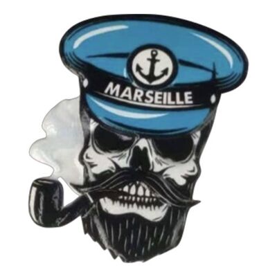 Magnet 3d - Capitaine crochet Tête de Mort Marseille